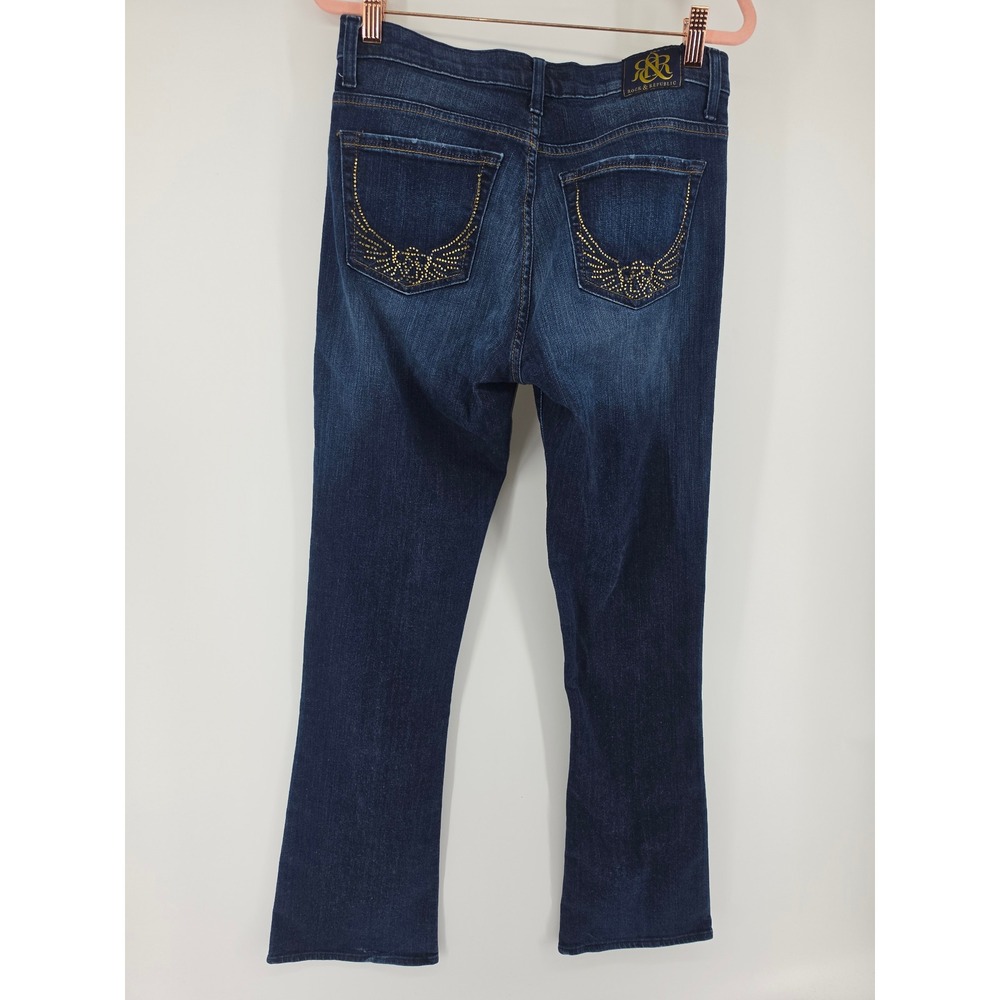 Rock & Republic Kasandra Dark Wash Studded Bootcut Jeans Size 10M R010348 - Picture 8 of 11